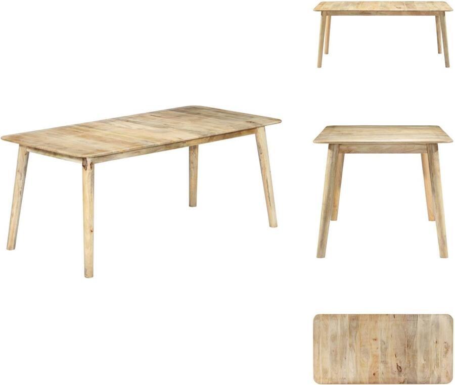 VidaXL Eetkamerstoel Eetkamerstoelen Keukenstoel Eetstoel Eettafel 180x90x76 cm massief mangohout