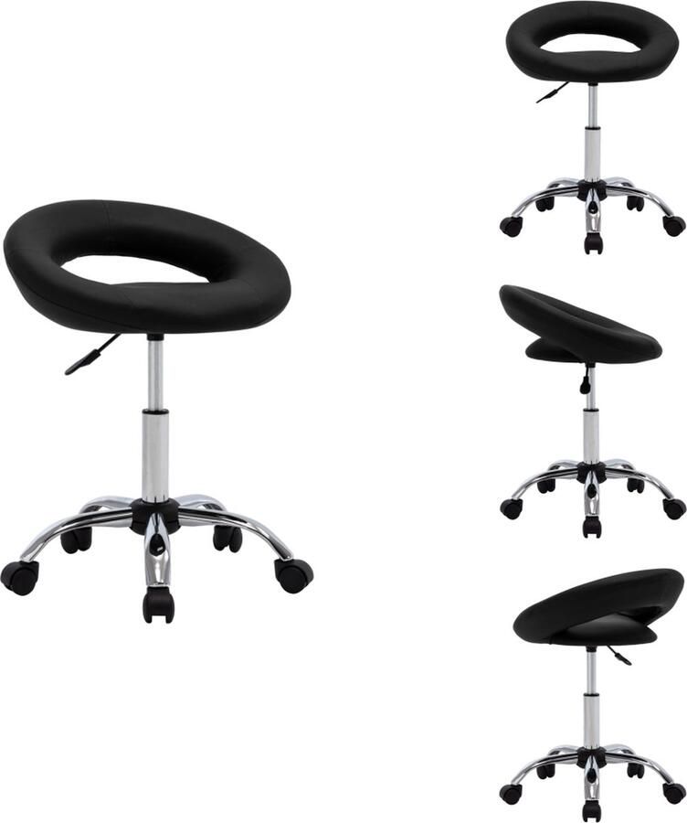 VidaXL Eetkamerstoel Eetkamerstoelen Keukenstoel Keukenstoelen Eetkamerstoel draaibaar kunstleer zwart