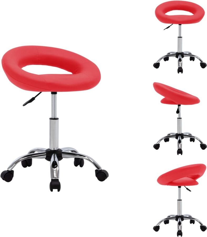 VidaXL Eetkamerstoel Eetkamerstoelen Keukenstoel Keukenstoelen Eetkamerstoel draaibaar kunstleer rood