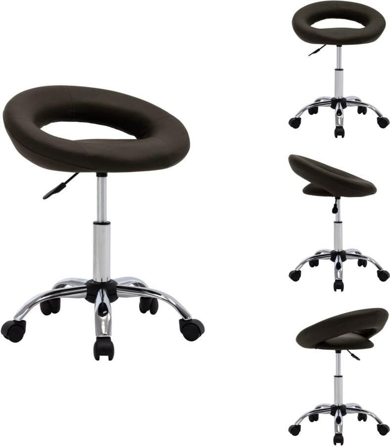 VidaXL Eetkamerstoel draaibaar kunstleer bruin