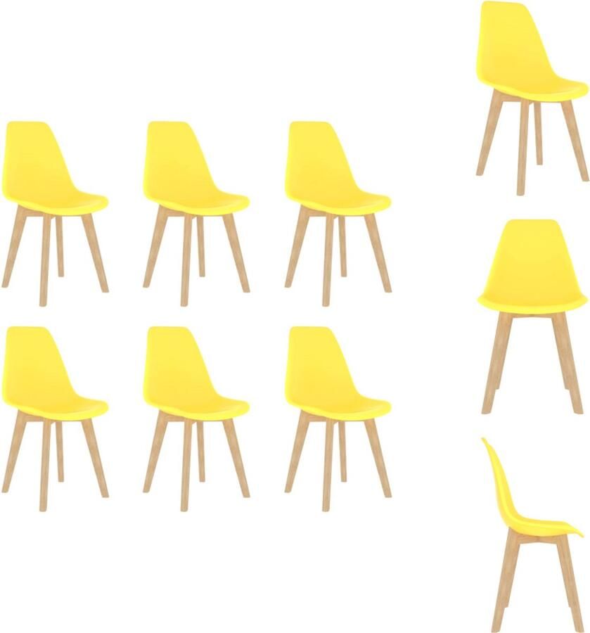 VidaXL Eetkamerstoel Eetkamerstoelen Keukenstoel Keukenstoelen Eetkamerstoelen 6 st kunststof geel