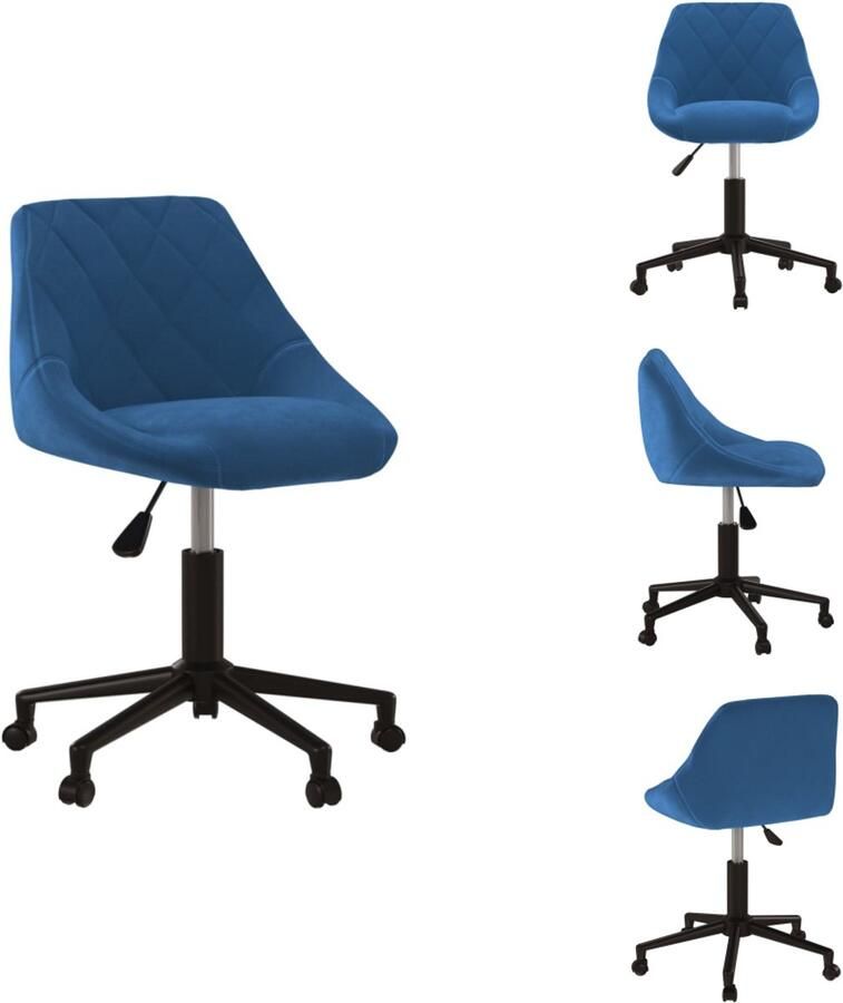 VidaXL Eetkamerstoel Eetkamerstoelen Keukenstoelen Keukenstoel Eetkamerstoel draaibaar fluweel blauw