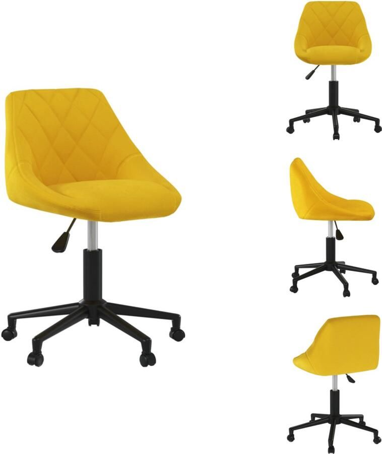 VidaXL Eetkamerstoel Eetkamerstoelen Keukenstoelen Keukenstoel Eetkamerstoel draaibaar fluweel mosterdgeel