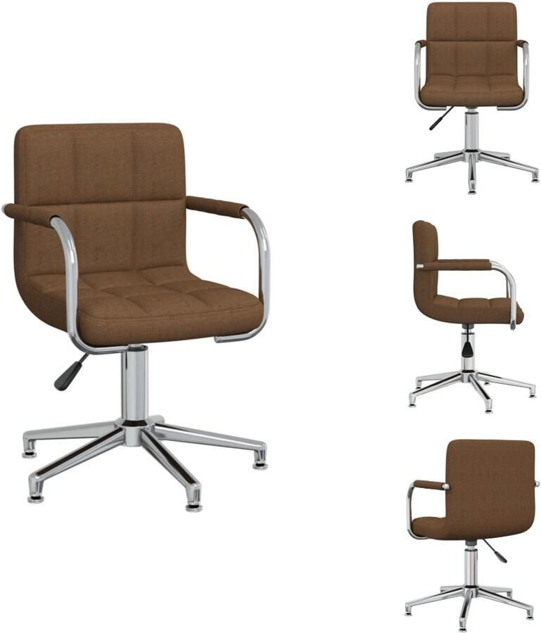 VidaXL Eetkamerstoel Eetkamerstoelen Keukenstoelen Keukenstoel Eetkamerstoel draaibaar stof bruin