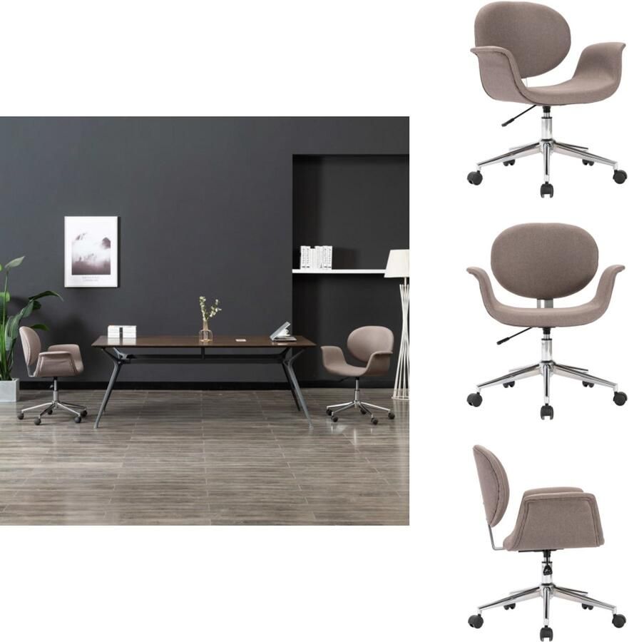 VidaXL Eetkamerstoel Eetkamerstoelen Keukenstoelen Keukenstoel Eetkamerstoel draaibaar stof taupe