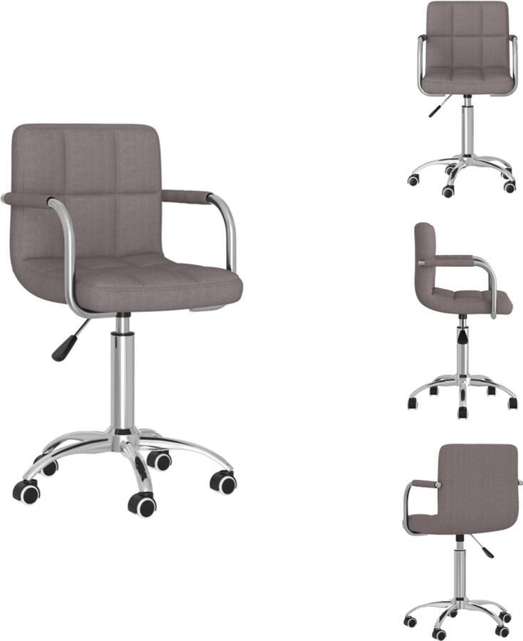 VidaXL Eetkamerstoel Eetkamerstoelen Keukenstoelen Keukenstoel Eetkamerstoel draaibaar stof taupe