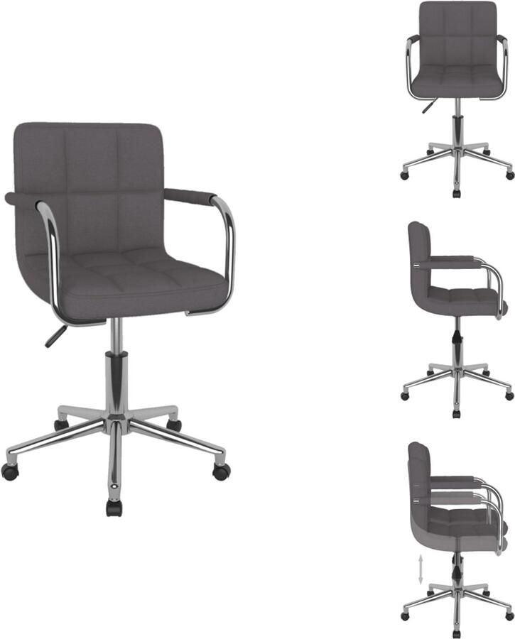 VidaXL Eetkamerstoel Eetkamerstoelen Keukenstoelen Keukenstoel Eetkamerstoel draaibaar stof taupe