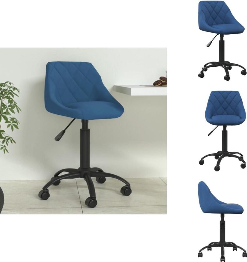 VidaXL Eetkamerstoel Eetkamerstoelen Keukenstoelen Keukenstoel Eetkamerstoel fluweel blauw