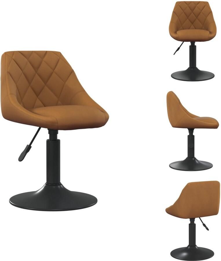 VidaXL Eetkamerstoel Eetkamerstoelen Keukenstoelen Keukenstoel Eetkamerstoel fluweel bruin