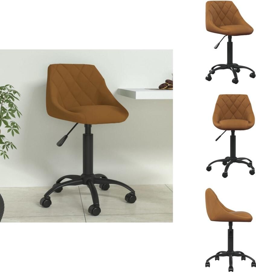 VidaXL Eetkamerstoel Eetkamerstoelen Keukenstoelen Keukenstoel Eetkamerstoel fluweel bruin