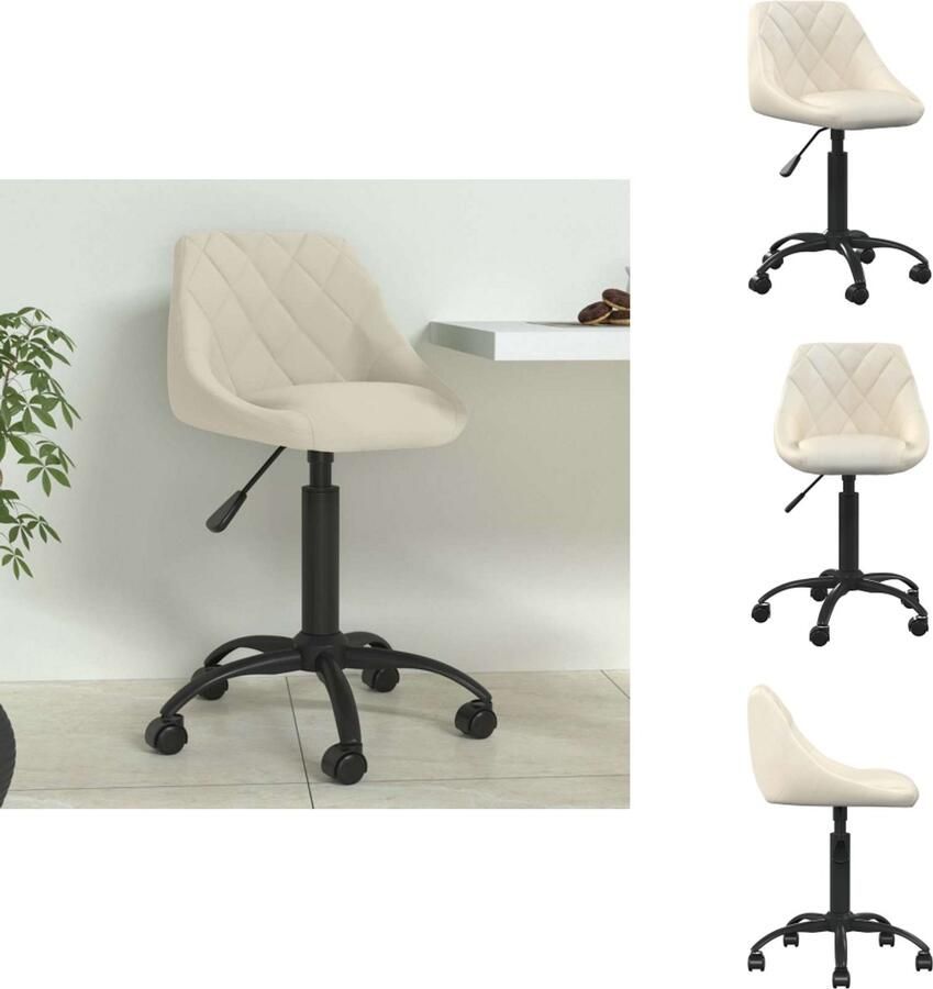 VidaXL Eetkamerstoel Eetkamerstoelen Keukenstoelen Keukenstoel Eetkamerstoel fluweel crèmekleurig