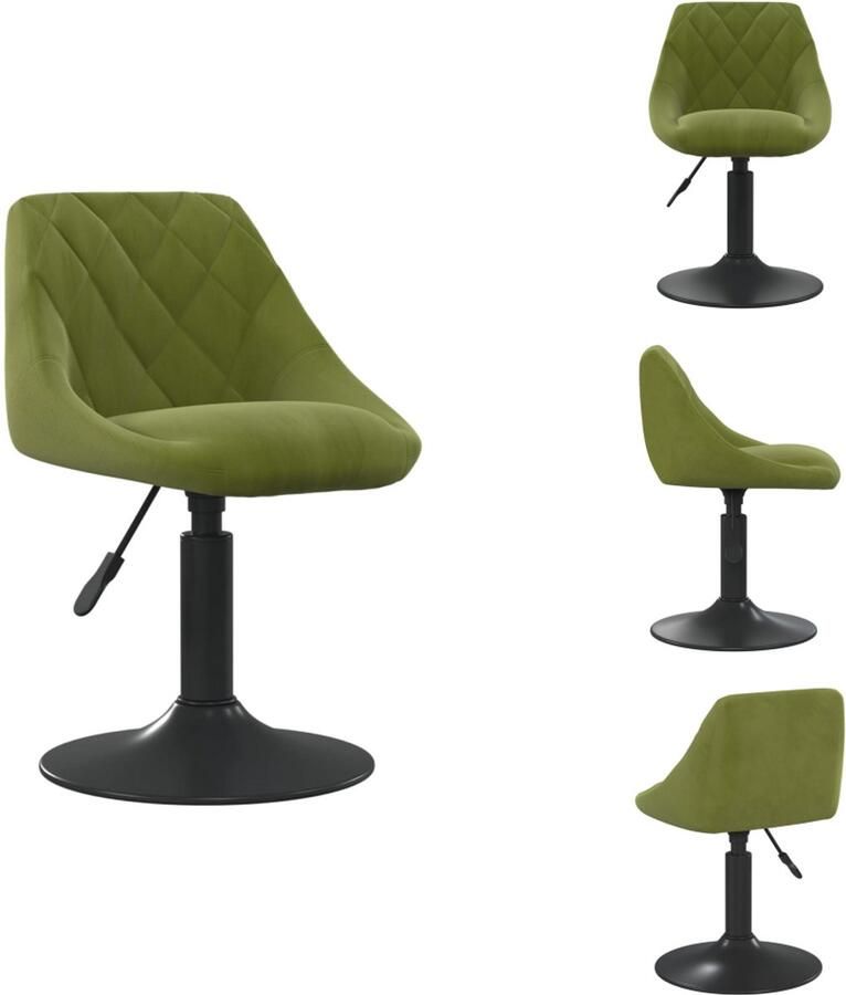 VidaXL Eetkamerstoel Eetkamerstoelen Keukenstoelen Keukenstoel Eetkamerstoel fluweel lichtgroen