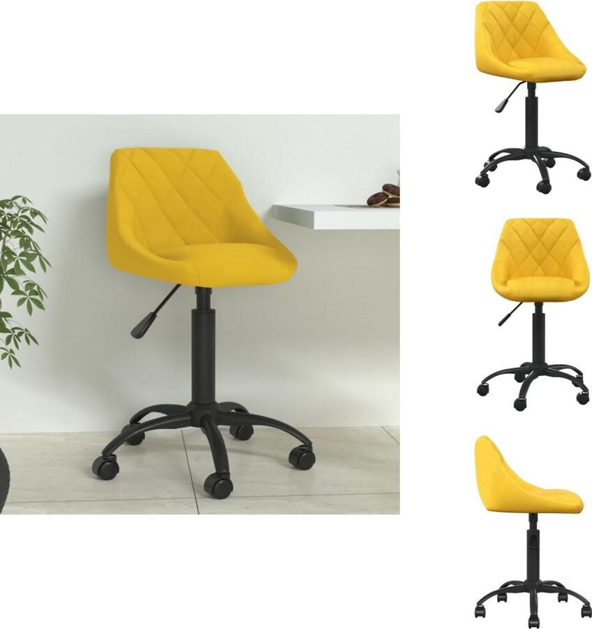 VidaXL Eetkamerstoel Eetkamerstoelen Keukenstoelen Keukenstoel Eetkamerstoel fluweel mosterdgeel