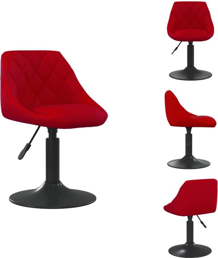 VidaXL Eetkamerstoel Eetkamerstoelen Keukenstoelen Keukenstoel Eetkamerstoel fluweel wijnrood