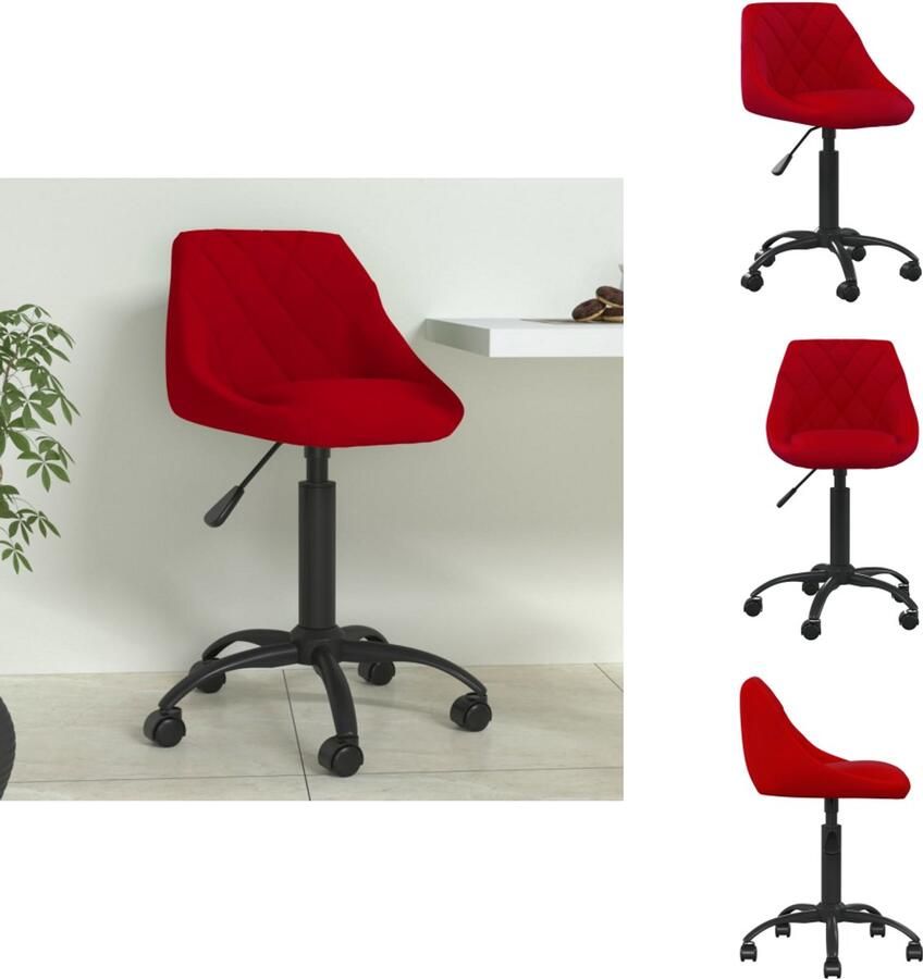 VidaXL Eetkamerstoel Eetkamerstoelen Keukenstoelen Keukenstoel Eetkamerstoel fluweel wijnrood