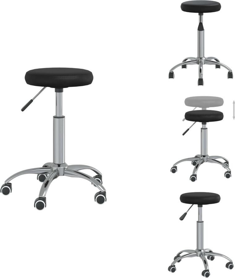 VidaXL Eetkamerstoel Eetkamerstoelen Keukenstoelen Keukenstoel Eetkamerstoel kunstleer zwart