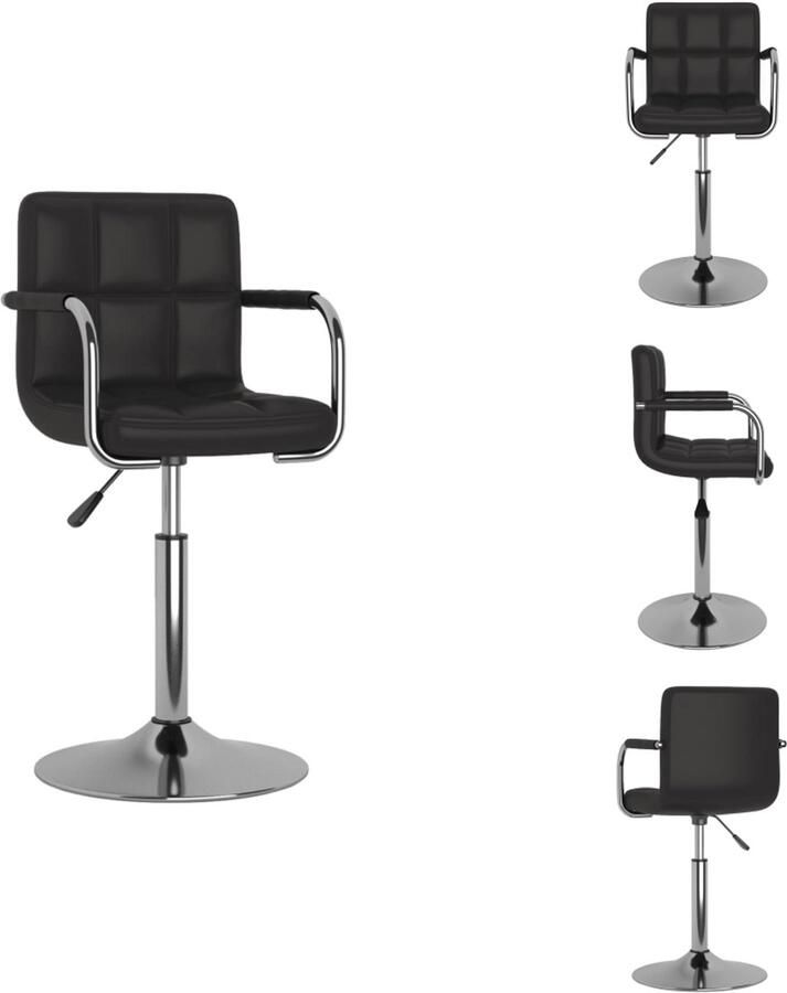 VidaXL Eetkamerstoel Eetkamerstoelen Keukenstoelen Keukenstoel Eetkamerstoel kunstleer zwart - Foto 2