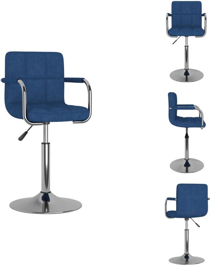 VidaXL Eetkamerstoel Eetkamerstoelen Keukenstoelen Keukenstoel Eetkamerstoel stof blauw
