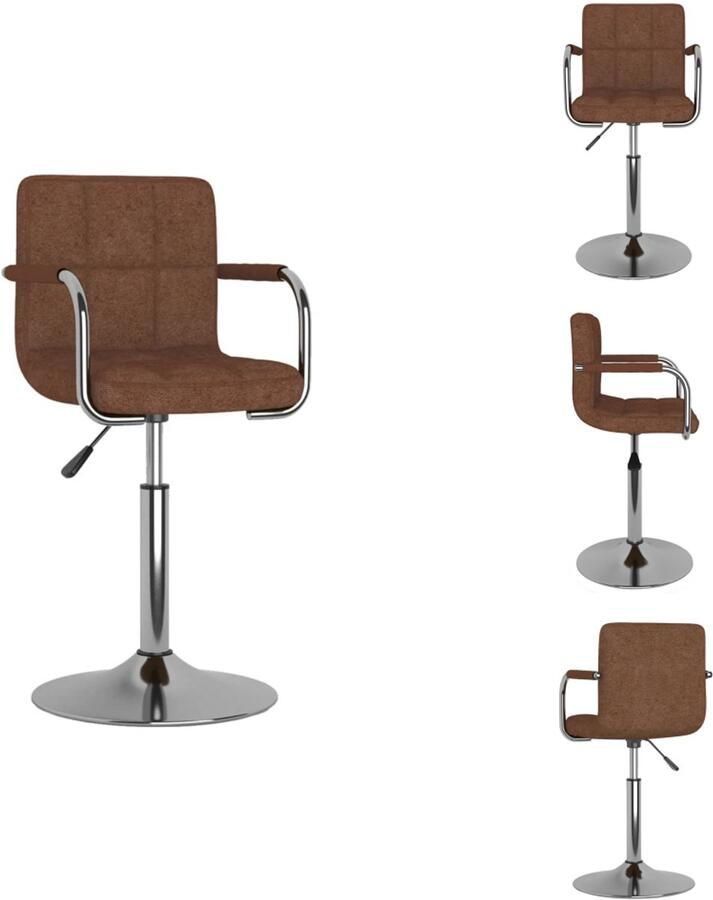 VidaXL Eetkamerstoel Eetkamerstoelen Keukenstoelen Keukenstoel Eetkamerstoel stof bruin