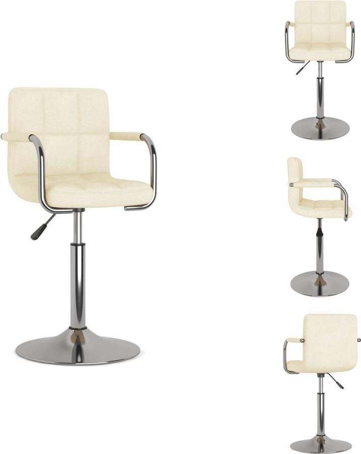 VidaXL Eetkamerstoel Eetkamerstoelen Keukenstoelen Keukenstoel Eetkamerstoel stof crèmekleurig