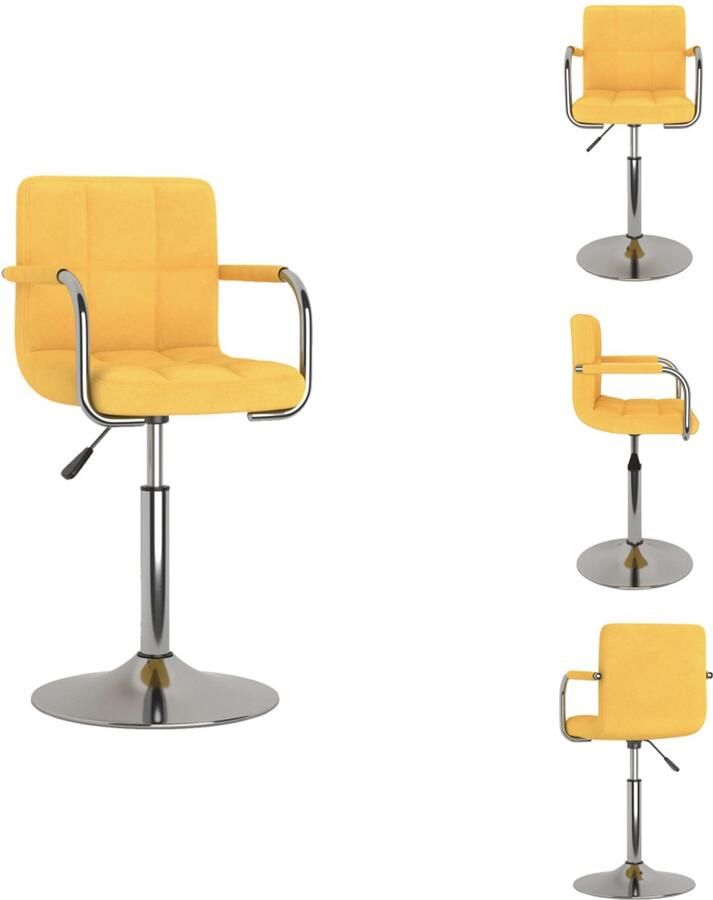 VidaXL Eetkamerstoel Eetkamerstoelen Keukenstoelen Keukenstoel Eetkamerstoel stof geel