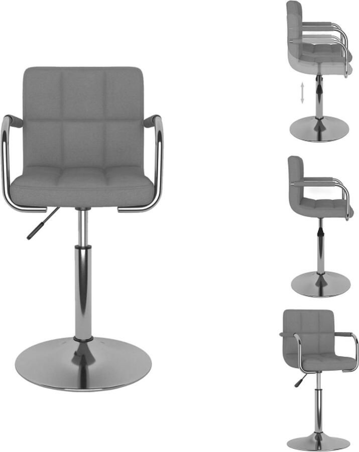 VidaXL Eetkamerstoel Eetkamerstoelen Keukenstoelen Keukenstoel Eetkamerstoel stof lichtgrijs