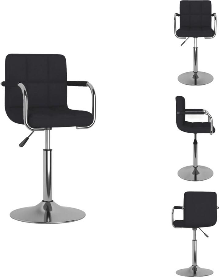 VidaXL Eetkamerstoel Eetkamerstoelen Keukenstoelen Keukenstoel Eetkamerstoel stof zwart