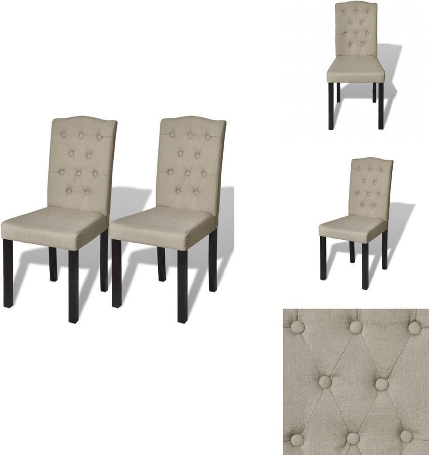 VidaXL Eetkamerstoel Eetkamerstoelen Keukenstoelen Keukenstoel Eetkamerstoelen 2 st stof camel