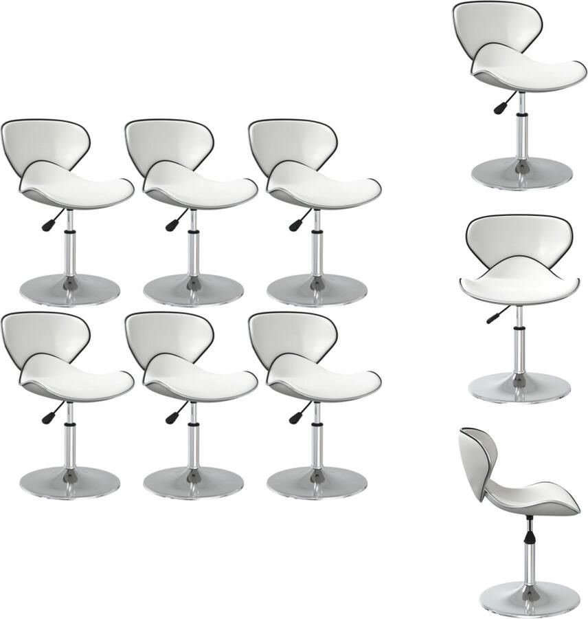 VidaXL Eetkamerstoel Eetkamerstoelen Keukenstoelen Keukenstoel Eetkamerstoelen 6 st kunstleer wit