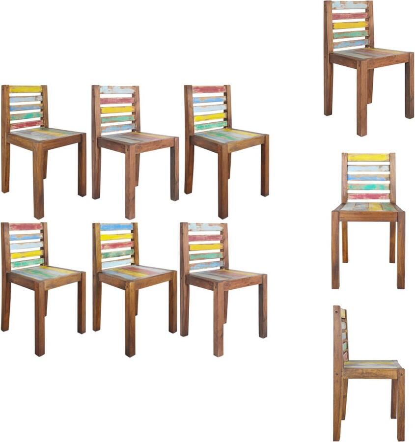 VidaXL Eetkamerstoel Eetkamerstoelen Keukenstoelen Keukenstoel Eetkamerstoelen 6 st massief gerecycled hout