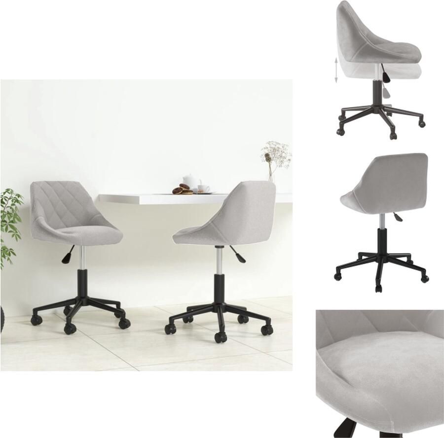 VidaXL Eetkamerstoel Eetkamerstoelen Keukenstoelen Keukenstoel Eetkamerstoelen draaibaar 2 st fluweel lichtgrijs