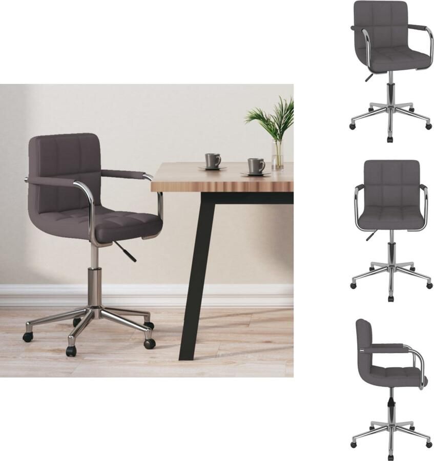 VidaXL Eetkamerstoel Eetkamerstoelen Keukenstoelen Keukenstoel Kantoorstoel draaibaar stof taupe