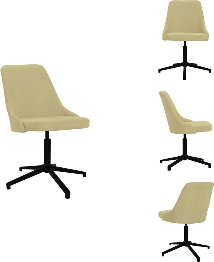 VidaXL Eetkamerstoel Eetkamerstoelen Stoel Stoelen Eetkamerstoel draaibaar stof groen