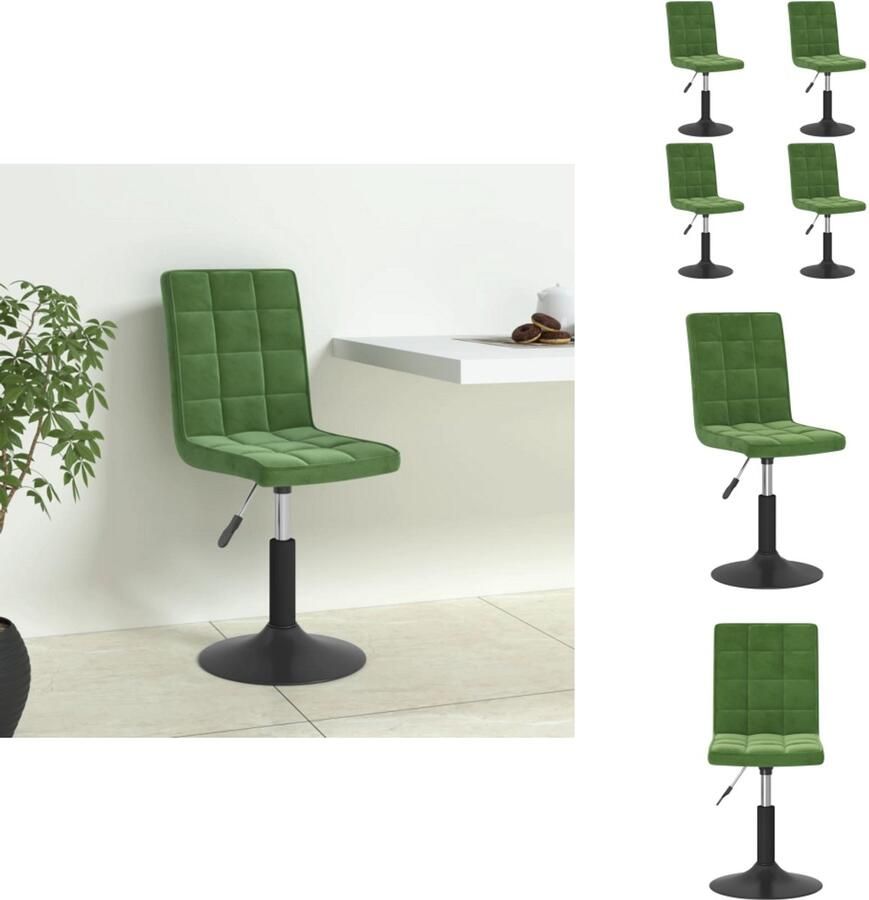 VidaXL Eetkamerstoel Eetkamerstoelen Stoel Stoelen Eetkamerstoelen draaibaar 4 st fluweel donkergroen
