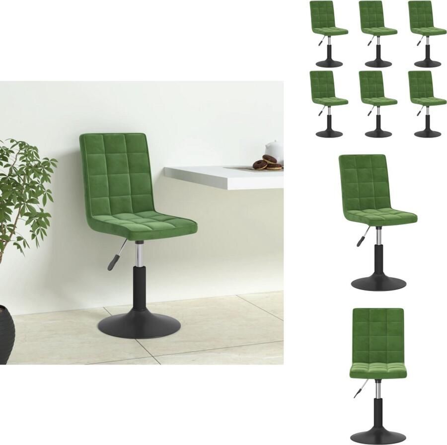 VidaXL Eetkamerstoel Eetkamerstoelen Stoel Stoelen Eetkamerstoelen draaibaar 6 st fluweel donkergroen