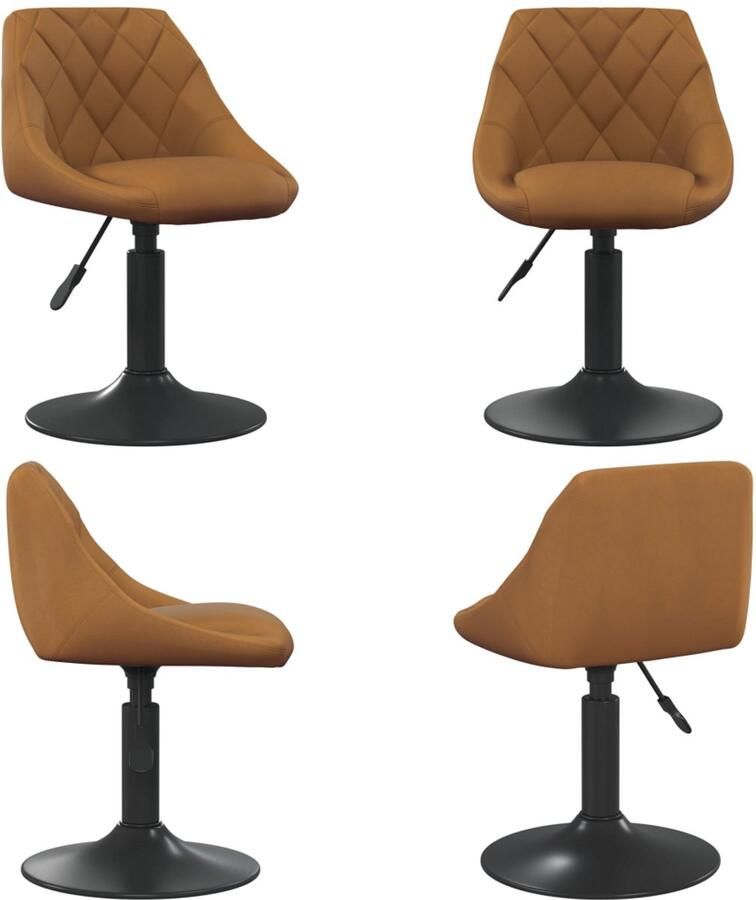 VidaXL Eetkamerstoel fluweel bruin Eetkamerstoel Eetkamerstoelen Keukenstoelen Keukenstoel