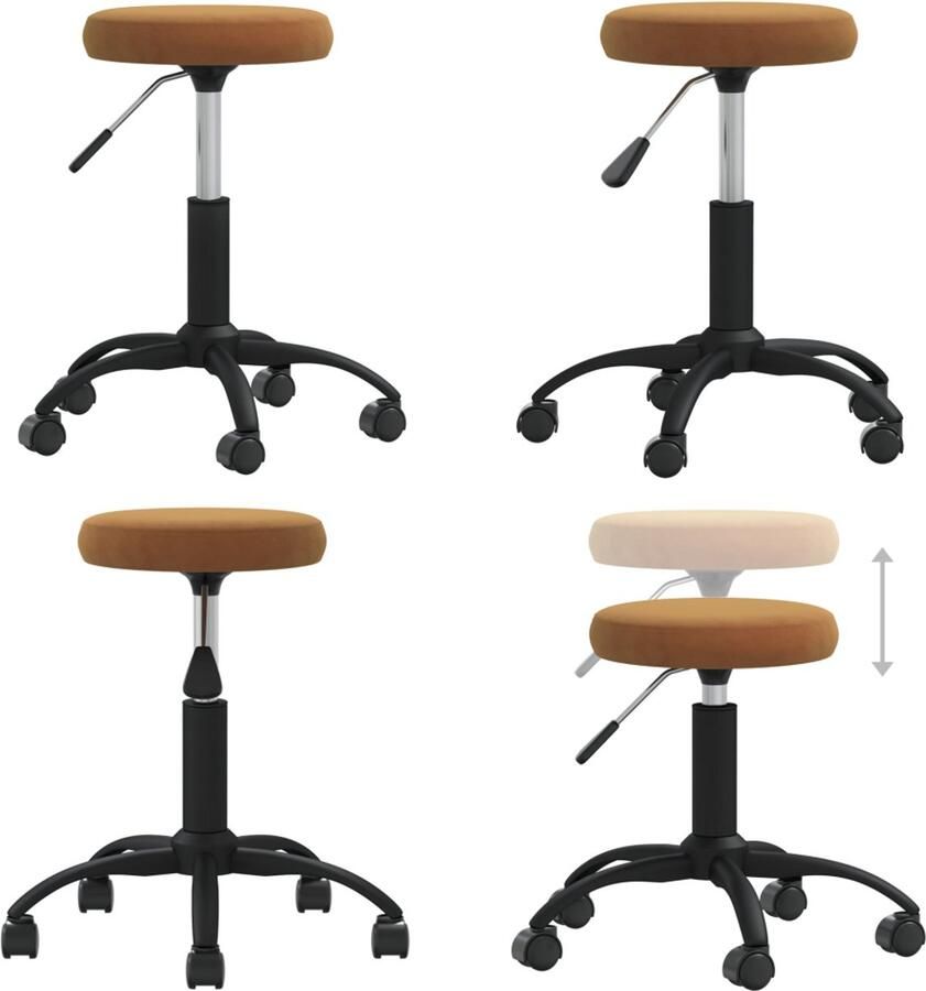 VidaXL Eetkamerstoel fluweel bruin Eetkamerstoel Eetkamerstoelen Keukenstoelen Keukenstoel