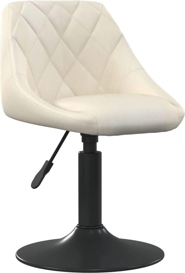 VidaXL Eetkamerstoel fluweel crÃ¨mekleurig