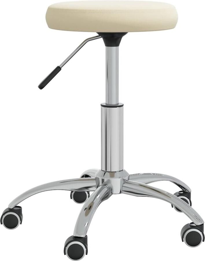 VidaXL Eetkamerstoel fluweel crÃ¨mekleurig