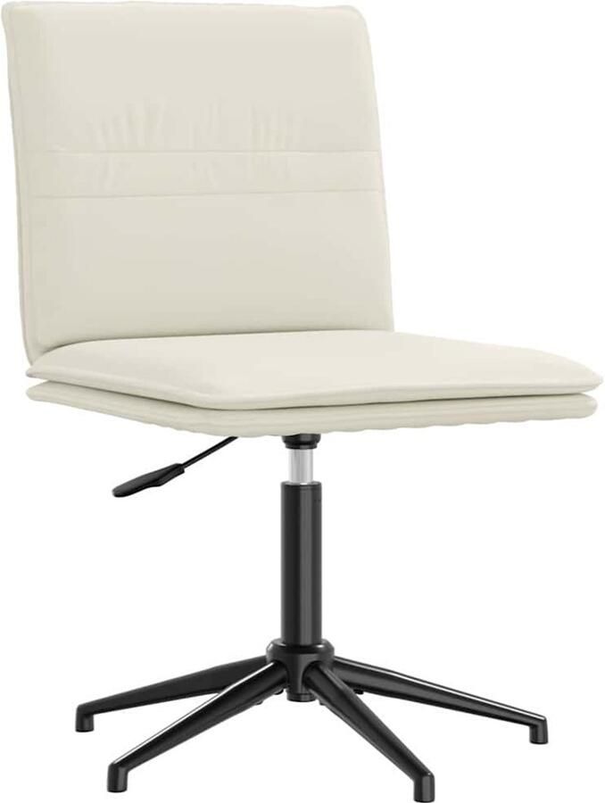 VidaXL Eetkamerstoel fluweel crèmekleurig