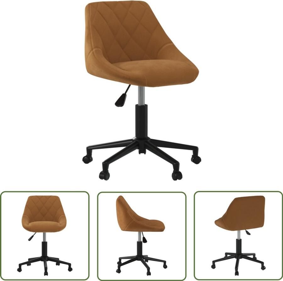 The Living Store Eetkamerstoel draaibaar fluweel bruin Draaibare Eetkamerstoel Fluweel Design Eetkamerstoel Bruine Eetkamerstoel Ergonomische Eetkamerstoel