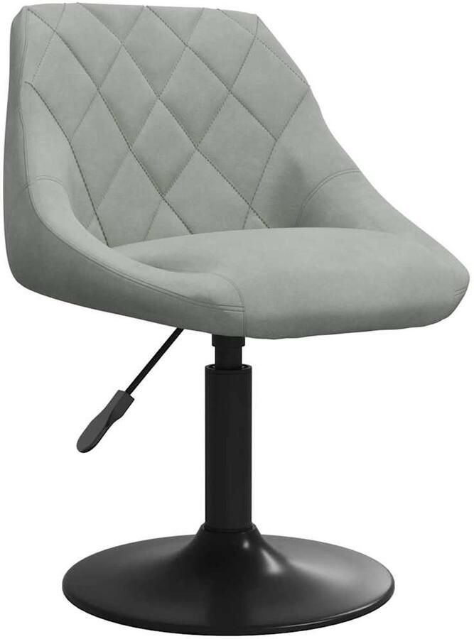 VidaXL -Eetkamerstoel-fluweel-lichtgrijs - Foto 2