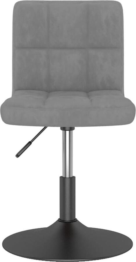 VidaXL Eetkamerstoel Fluweel Lichtgrijs Verstelbaar Draaistool Eetkamerstoel Fluweel Stoel Grijze Stoel Design Stoel Ergonomische Stoel Comfortabele Stoel Hoogtestelbare Stoel Moderne Stoel