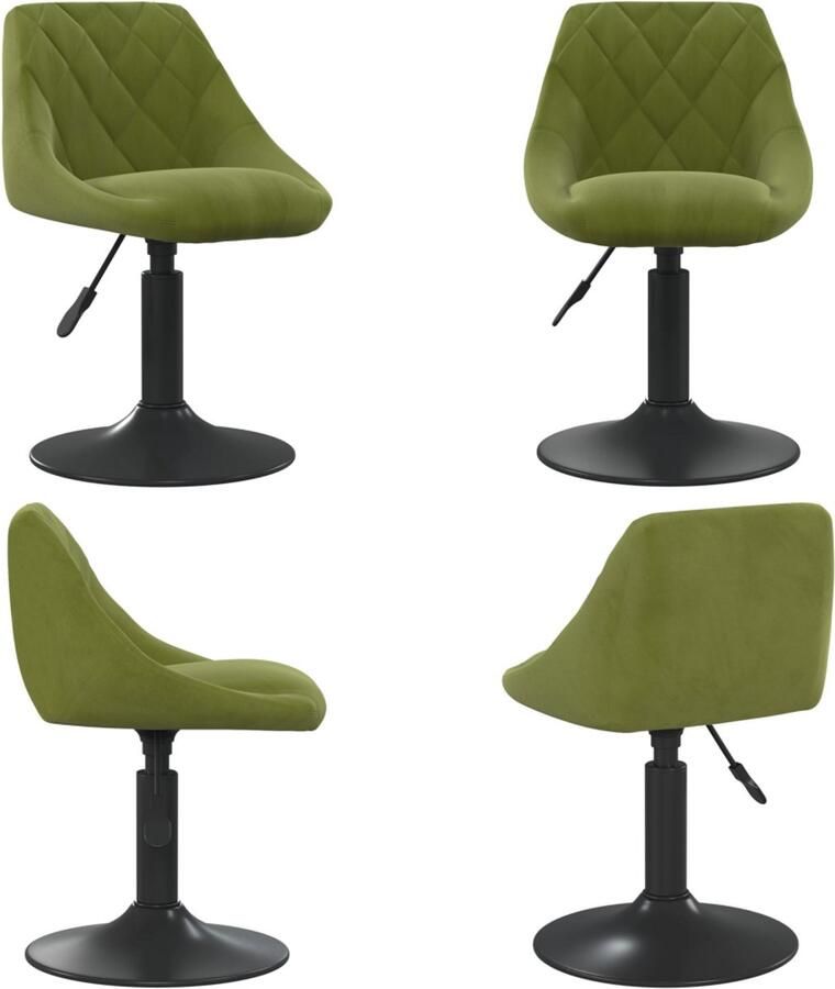 VidaXL Eetkamerstoel fluweel lichtgroen Eetkamerstoel Eetkamerstoelen Keukenstoelen Keukenstoel