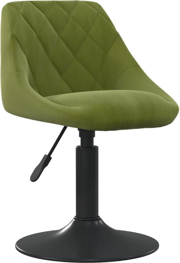 VidaXL Eetkamerstoel Fluweel Lichtgroen Verstelbaar Eettafelstoel Designstoel Fluweelstoel Verstelbare Stoel Draaibare Stoel
