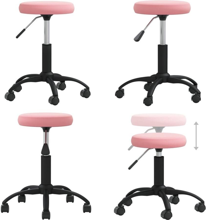 VidaXL Eetkamerstoel fluweel roze Eetkamerstoel Eetkamerstoelen Keukenstoelen Keukenstoel