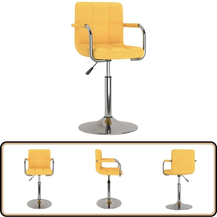 VidaXL Eetkamerstoel stof geel - Foto 2