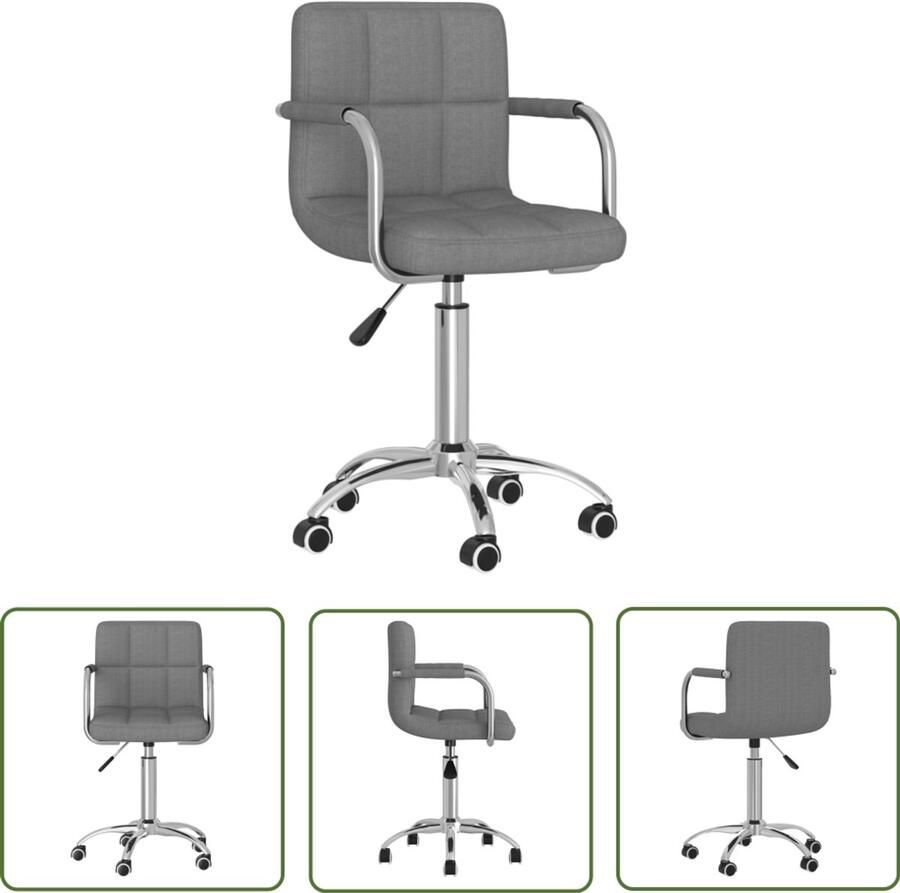 The Living Store Eetkamerstoel draaibaar stof lichtgrijs Draaibare Eetkamerstoel Grijs Design Eetkamerstoel Comfortabele Eetkamerstoel Modern Eetkamerstoel