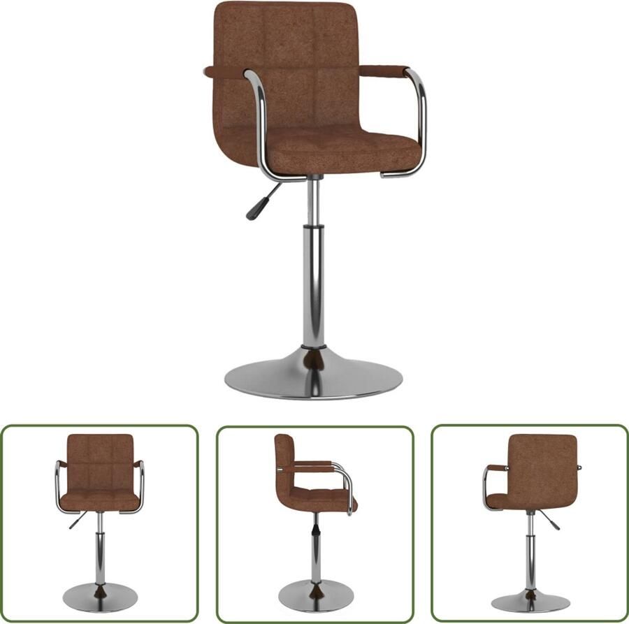 The Living Store Eetkamerstoel stof bruin Keukenstoel Eetkamerstoel Eetstoel Bruine Stoel Modern Design