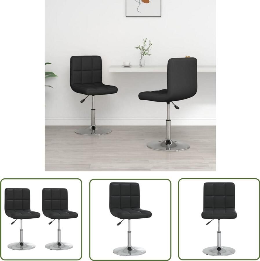 VidaXL Eetkamerstoelen 2 st kunstleer zwart - Foto 2